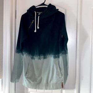 Ampersand Ave Wpmen’s Dip Dye Doublehood Hoodie Navy Blue Size Small